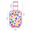 Gekleurde hartjes Kinderkoffer - Roze klein -productfoto_formaten
