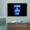 Gaming - Tekst - Gaming zone - Neon - Blauw canvas 2cm klein -sfeer4