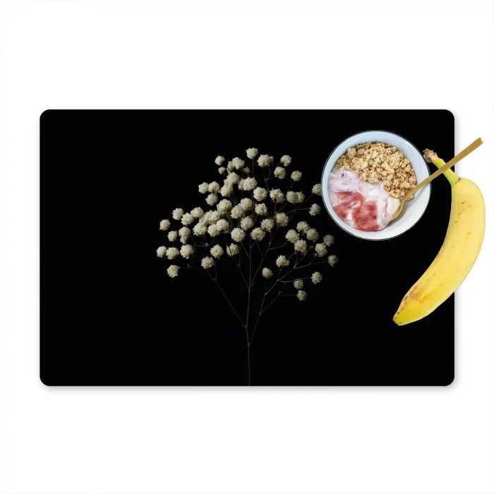 Gipskruid - Bloemetjes - Wit - Minimalistisch Placemat vinyl groot -zzzproduct_Kitchenyeah-website