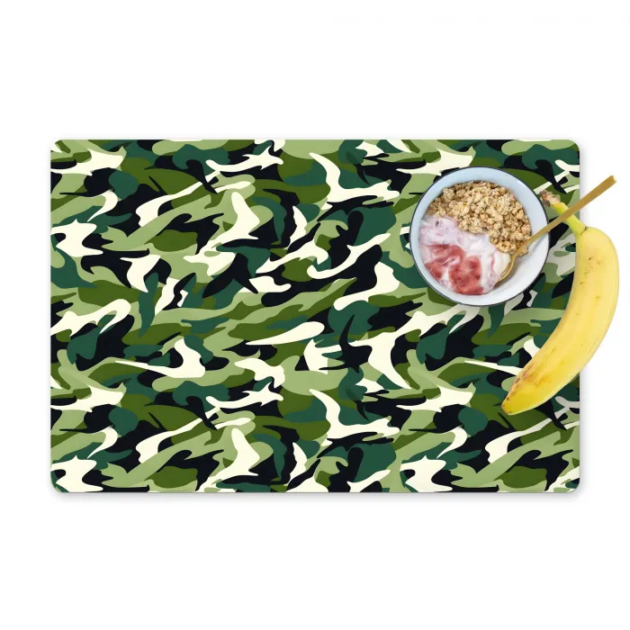 Groen - Vloeiend - Camouflage Placemat vinyl groot 368 -zzzproduct_Kitchenyeah-website