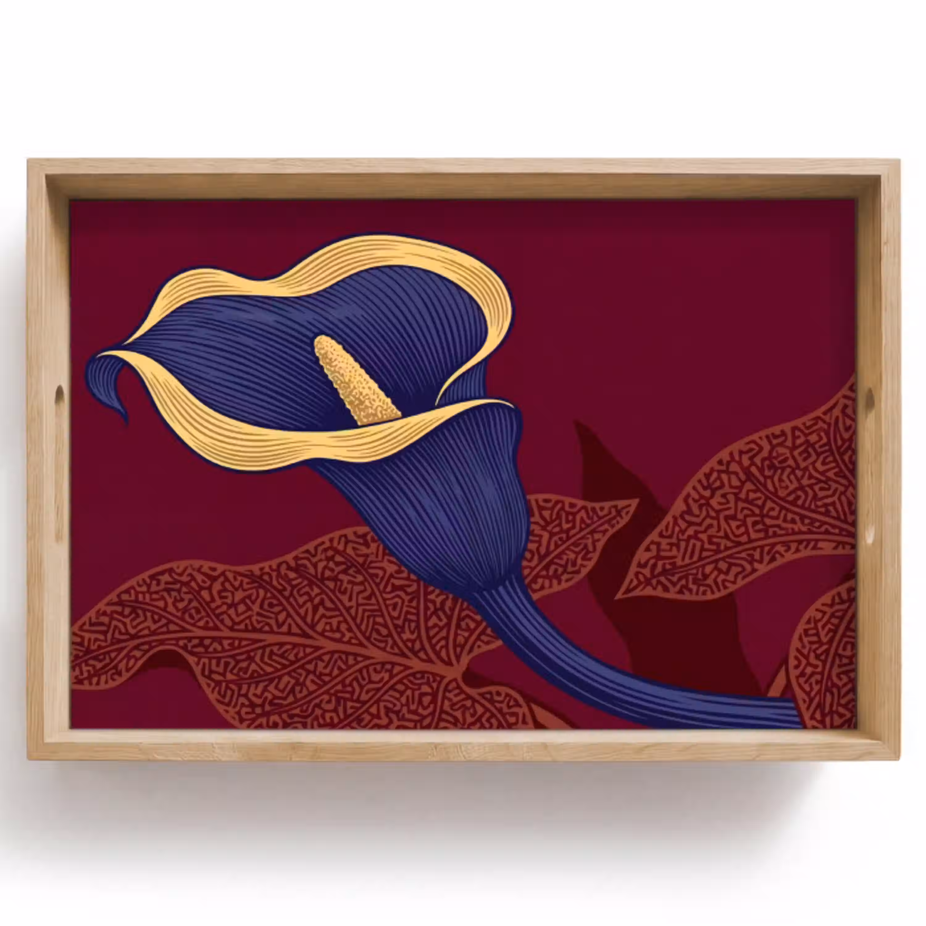 Bloemen - Modern - Paars Dienblad Rechthoek middel -z3d_shopping