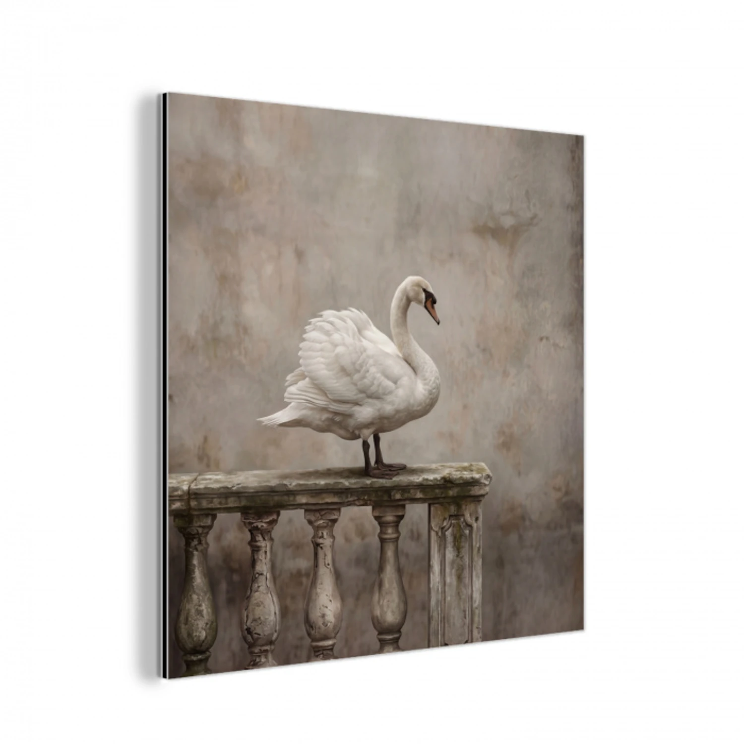 Zwaan - Elegant - Dieren - Wit aluminium wit klein -3d