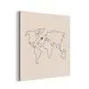 Wereldkaart - Simpel - Vliegtuig aluminium wit klein -3d