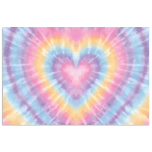 Hartvorm - Pastelkleuren - Tie Dye poster papier klein -3d