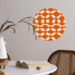 Oranje - Organische vormen - Wit Wandcirkel behangsticker klein 186 -sfeer3