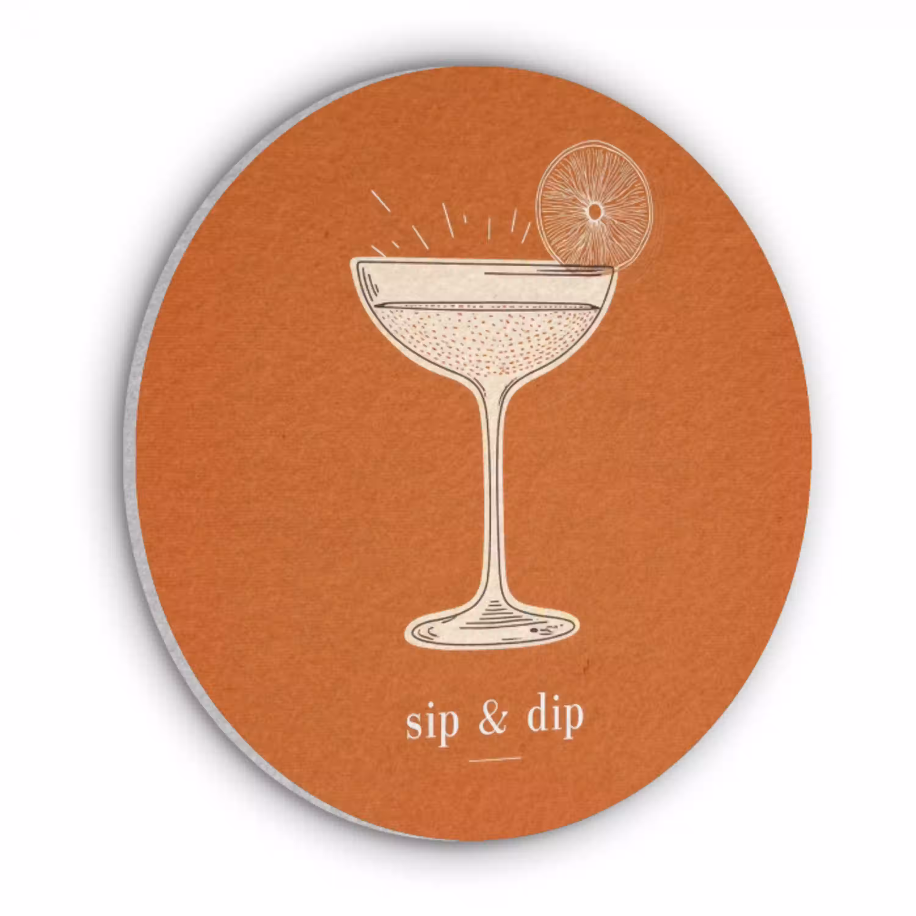Cocktail - Oranje - Zomer - Quote Akoestische PET Vilt - Rond klein -3d
