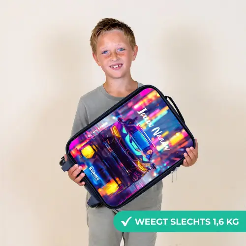 Neon nightcar Kinderkoffer - Zwart klein -sfeer4_NL