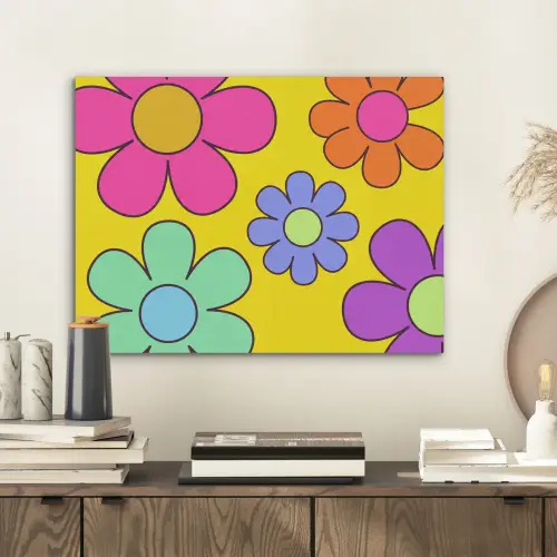 Bloemen - Illustratie - Kleurrijk PET vilt klein -sfeer1