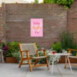 Lucky - Love - Valentijn - Roze Tuinposter op houten frame 2 cm dik klein -sfeer3