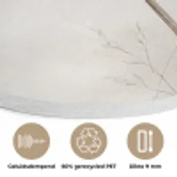 Vlinder - Bloem -Natuur - Beige Akoestische PET Vilt - Rond klein -closeup_NL