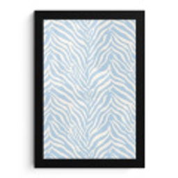 Zebra - Motief - Blauw - Wit fotolijst zwart zonder passe partout klein 224 -3d