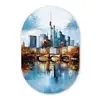 Bomen Frankfurt- Stad - Skyline - Brug Wandcirkel Ovaal Forex klein -3d