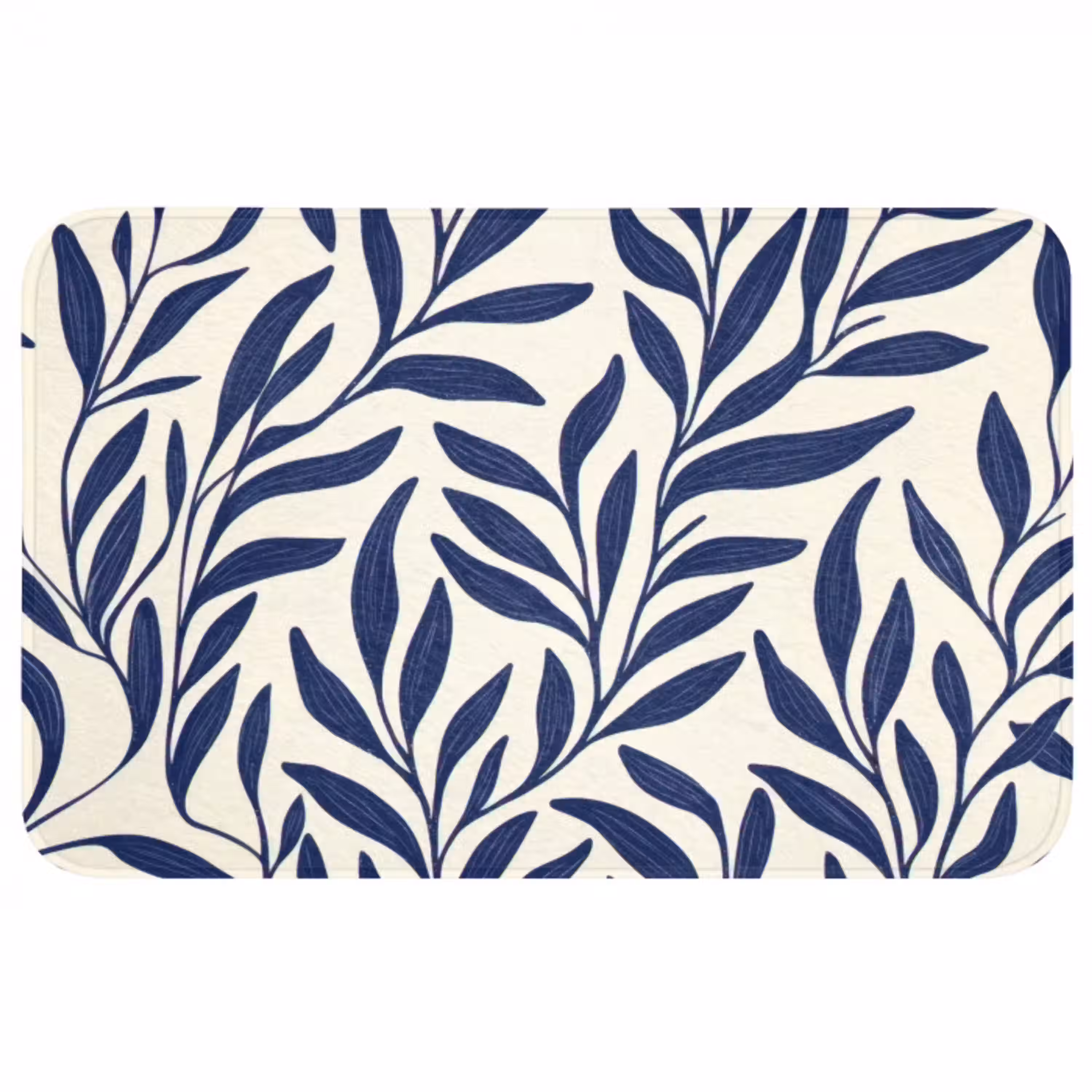Bladeren - Klimop - Donkerblauw WCmat middel -3d