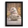 Kerst - Gnome - Bord - Kleurrijk fotolijst zwart zonder passe partout klein -3d