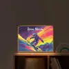 Snowboarden - Sneeuw - Kleurrijk Light Box met batterij (Wandlamp kind) middel -sfeer1_kind