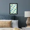 Triceratop - Blauw - Stippen - Boompjes fotolijst zwart zonder passe partout klein -sfeer3