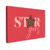 Star girl - Rood - Panter - Ster canvas 2cm klein -z3d