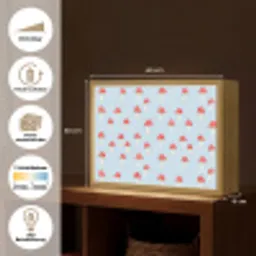 Paddenstoel -Sprookje - Blauw Light Box met batterij (Wandlamp) middel 907 -USP_websiteoverzichtDE