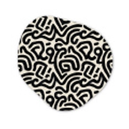 Modern - Abstract - Zwart Wandcirkel Organisch Forex 3mm klein 629 -3d