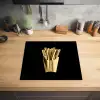 Friet - Goud - Chrome - Eten Inductie beschermer vinyl 3mm middel -sfeer5
