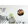 Vrouw - Hamburger - Bontjas Wandcirkel aluminium klein -kinderkamer