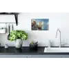 Zeilschip - Huizen - Kade - Zee Muursticker klein -keuken