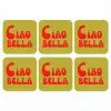Ciao bella - Rood - Groen - Stippen onderzetter kurk middel -3d