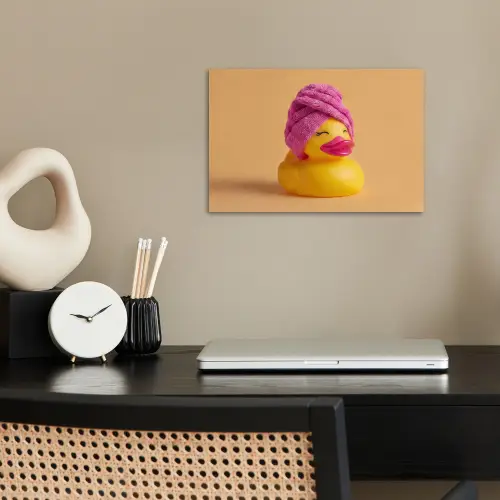 Badeend - Handdoek - Kleurrijk poster papier klein -sfeer1