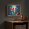 Zeemeermin - Bloemen - Onderwater - Meisjes - Kind Light Box met batterij (Wandlamp kind) middel -sfeer5_kind