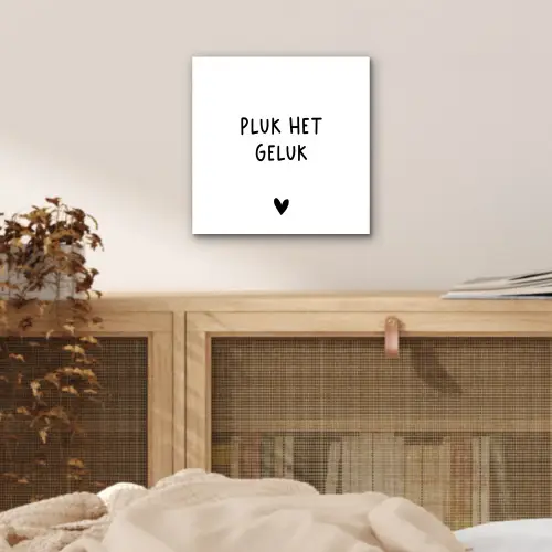 Quotes - Pluk het geluk - Spreuken aluminium wit klein -sfeer3