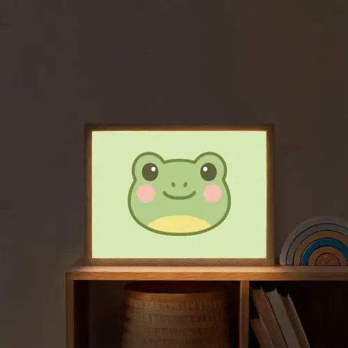 Kikker - Groen - Vriendelijkheid Light Box met batterij (Wandlamp kind) middel -sfeer1_kind
