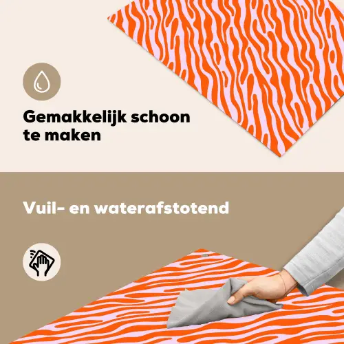 Strepen - Dynamisch - Oranje Inductie beschemer met haakjes klein 777 -ky-schoon-nl