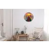 Doorkijk - Bloemen - Tulpen - Kleurrijk - Zonsondergang Wandcirkel aluminium klein -woonkamer