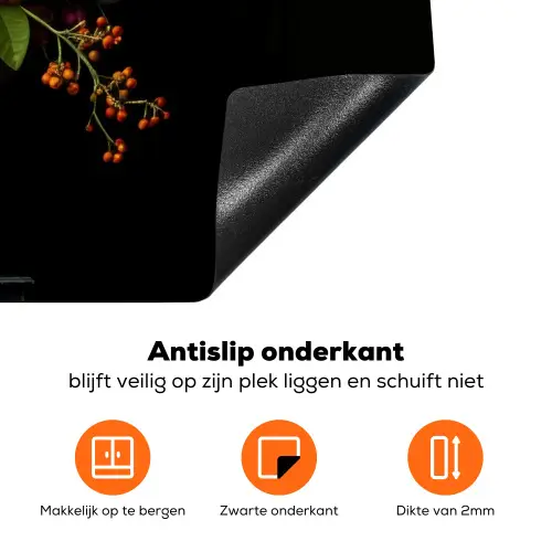 Bloemen - Vrolijk - Vaas Inductie beschermer vinyl 3mm klein -zzzzzzz-td-onderkant