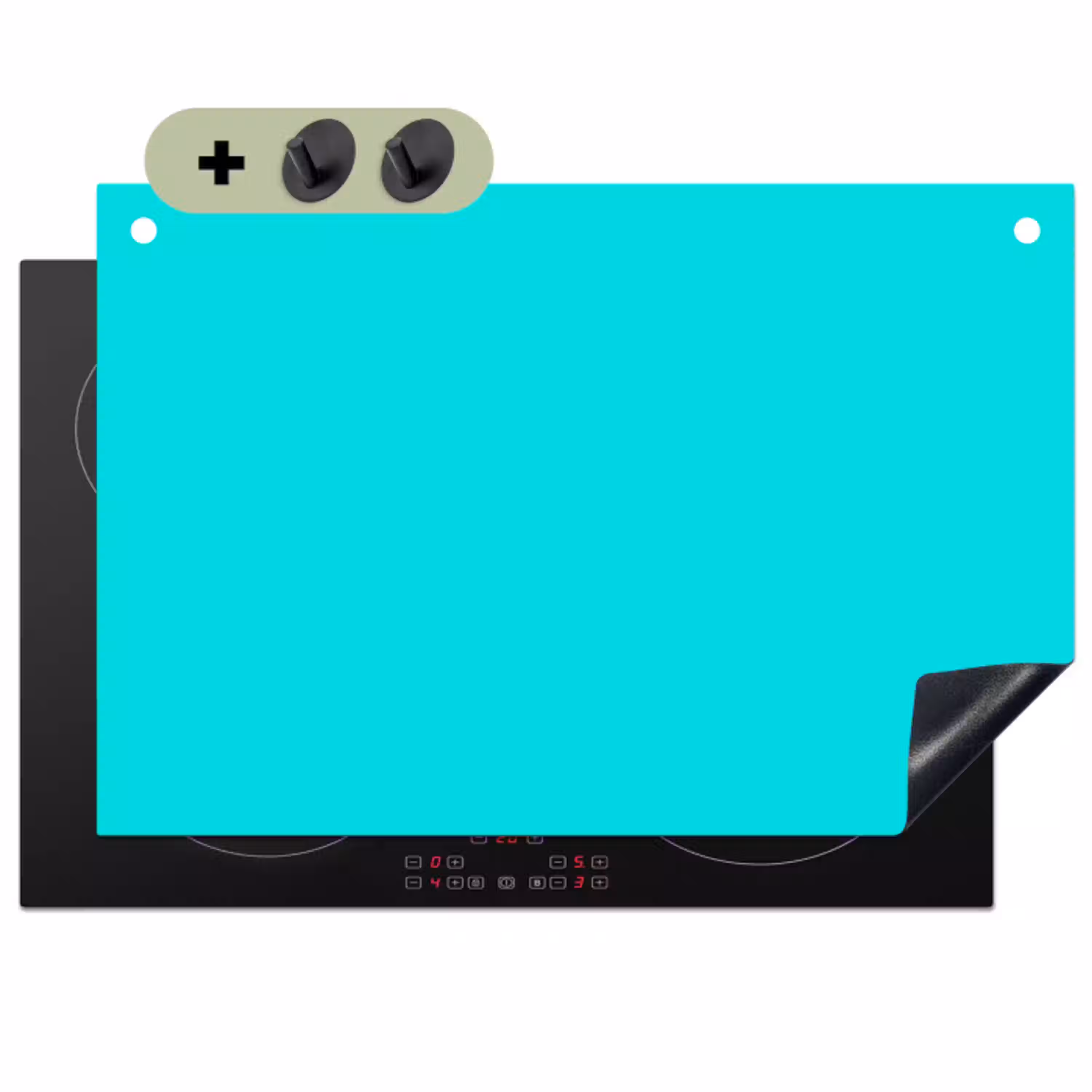 Vivid - Aquamarine - Turkoois Inductie beschemer met haakjes klein 777 -3d