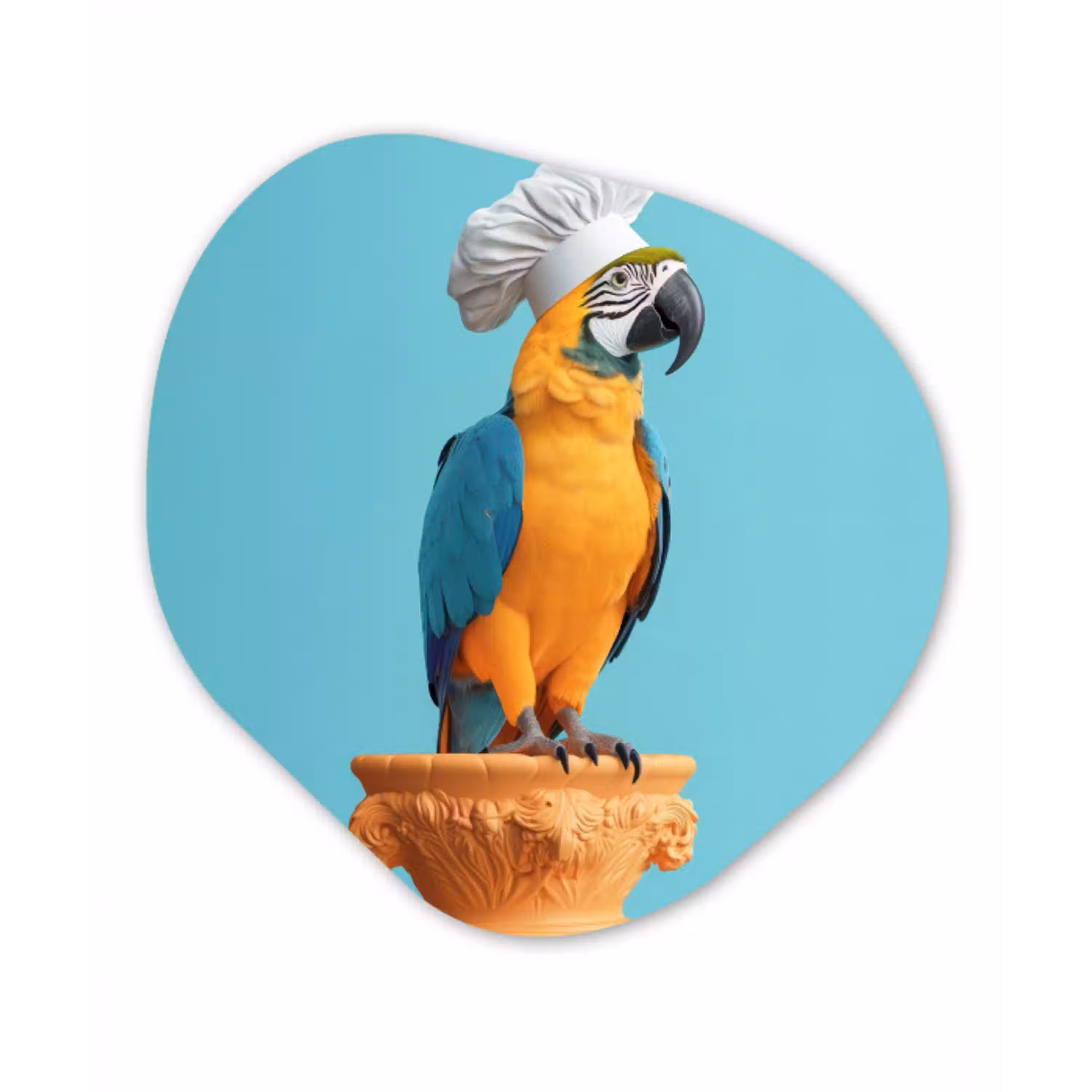 Papegaai - Koksmuts - Grappig - Vogel Wandcirkel Organisch Plexiglas middel -3d