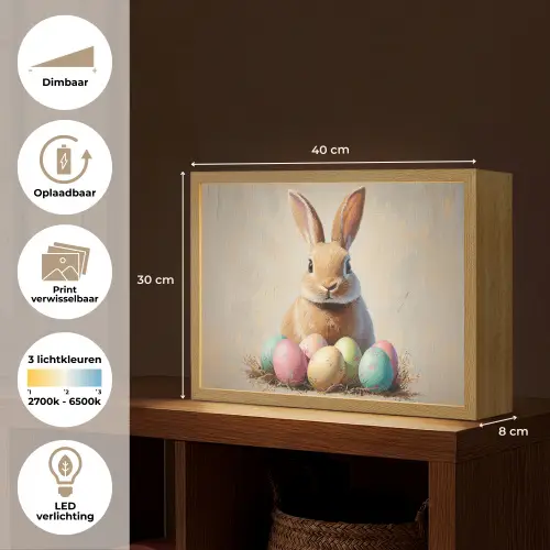 Paashaas - Pastel - Eieren Light Box met batterij (Wandlamp) middel -USP_websiteoverzichtNL