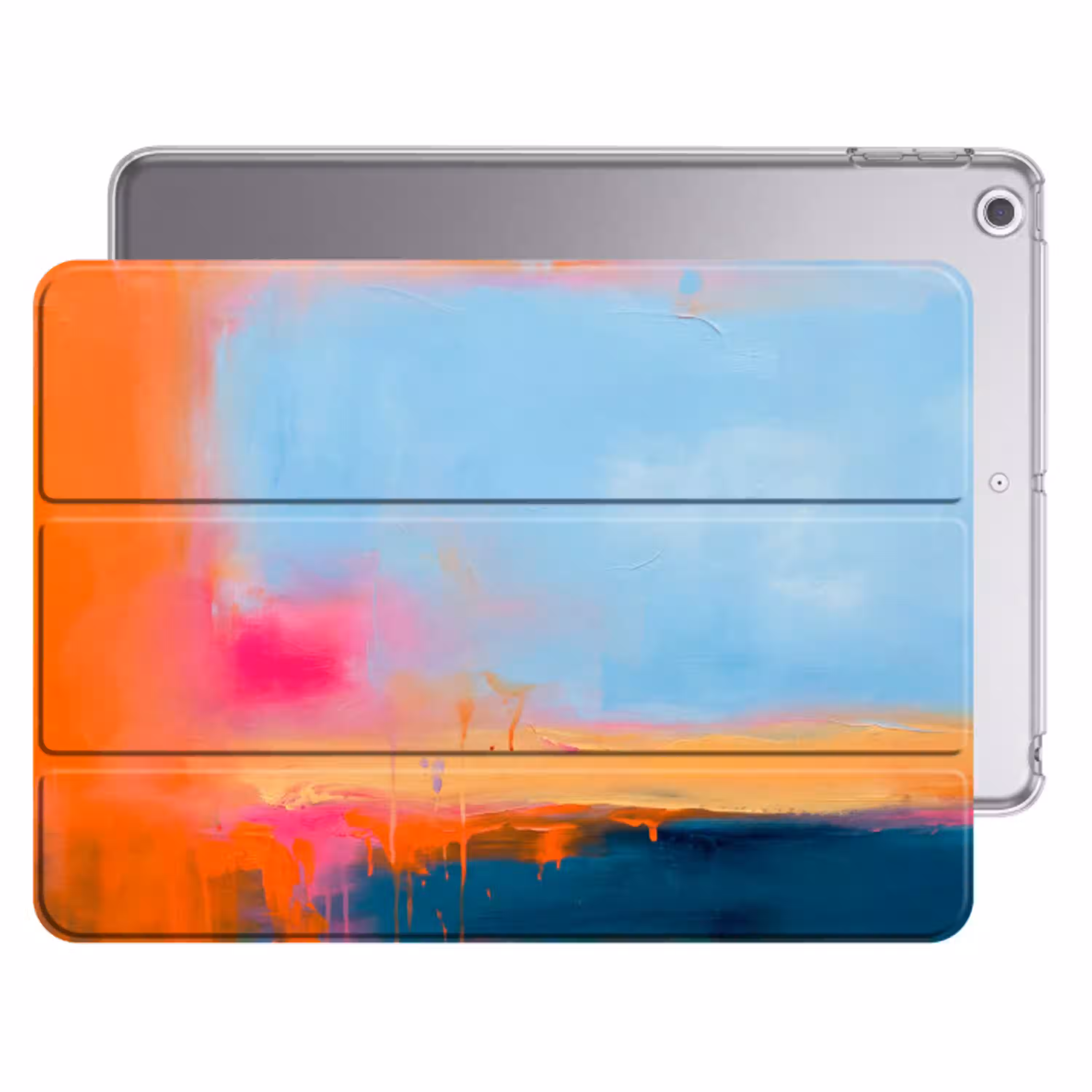 Abstract - Kleurvlakken - Modern - Oranje - Blauw Apple iPad 2017 middel -threedimensional_3d_global