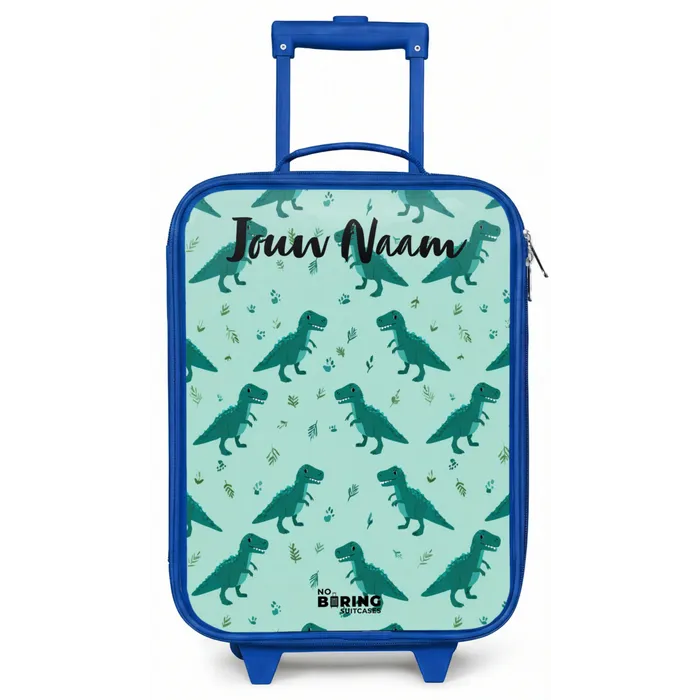 Dinos - Patroon - Groen Kinderkoffer - Blauw klein -zz3dotto