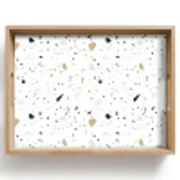 Terrazzo - Patroon - Wit - Neutraal Dienblad Rechthoek middel 911 -z3d_shopping