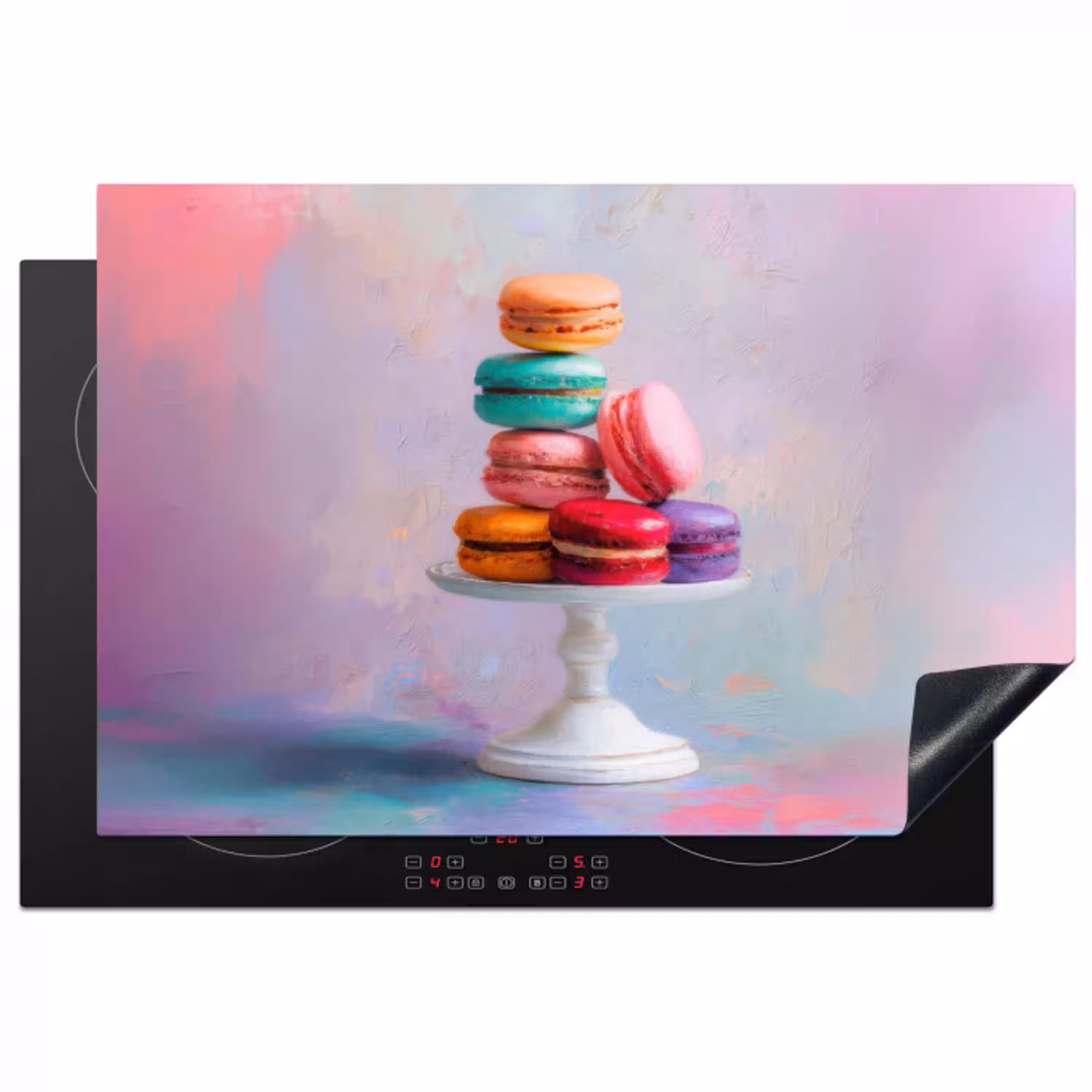 Macarons - Schaal - Pastel - Kleurrijk Inductie beschermer vinyl 3mm klein -3d