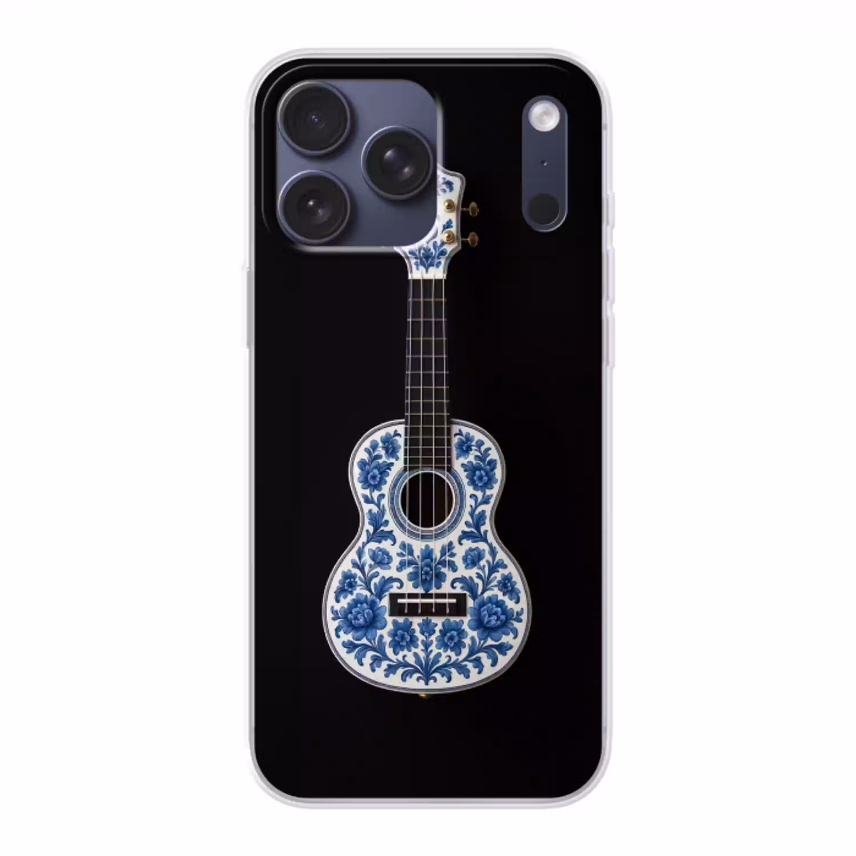 Ukelele - Delfts - Blauw - Muziek Telefoonhoesje iPhone 17 Pro Max klein -3d