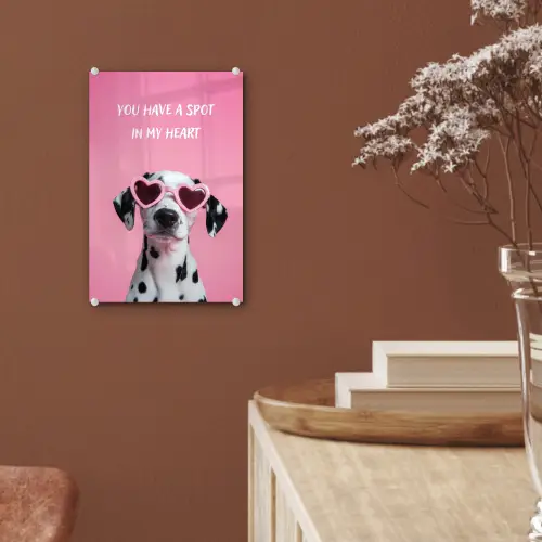 Hartjes - Hond - Valentijn - Roze plexiglas 5mm klein -sfeer5