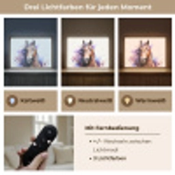 Paard - Dieren - Meisjes - Paars - Bruin Light Box met batterij (Wandlamp kind) middel -USP_lichtkleurDE