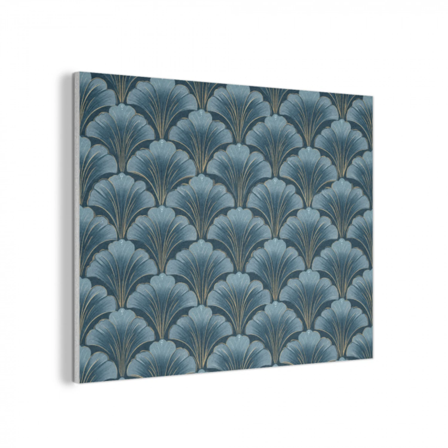 Patroon - Ginkgoblad - Blauw PET vilt klein 837 -3d