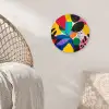 Vormen - Stippen - Kleurrijk Wandcirkel kunststof plaat 5mm dik klein -sfeer5