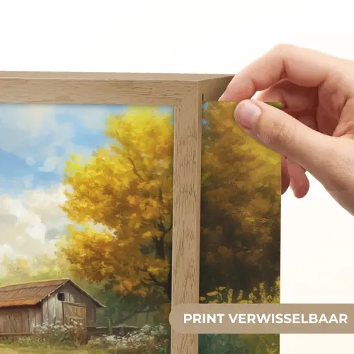 Kippen - Landelijke rust - Natuur Light Box met batterij (Wandlamp) middel -USP_websiteprintNL