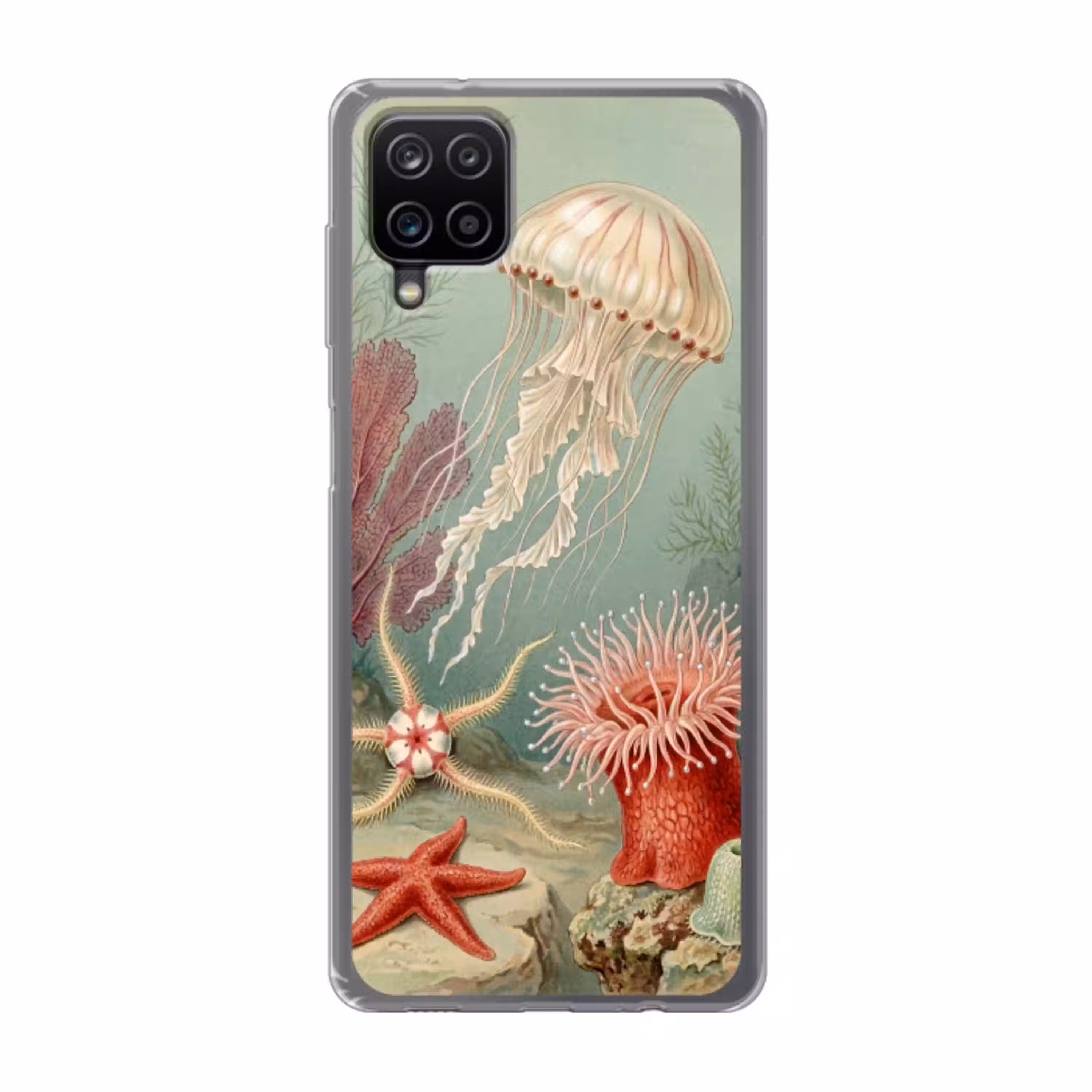 Zeeleven - Kwal - Onderwater - Illustratie - Beige Telefoonhoesje Samsung Galaxy A12 klein -3d