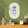 Schelpen - Blauw - Beige Wandcirkel Ovaal Forex klein -sfeer2