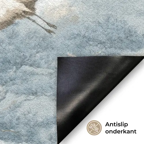 Wolken - Kraanvogels - Blauw Deurmat klein 898 -antislip_NL